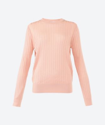 ＜SLOANE (Women)＞１８Ｇワイドリブ　シルク　クルーネックセーター