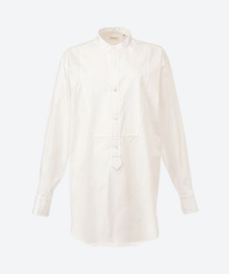 ＜BLAMINK (Women)＞コットン　バンドカラーシャツ