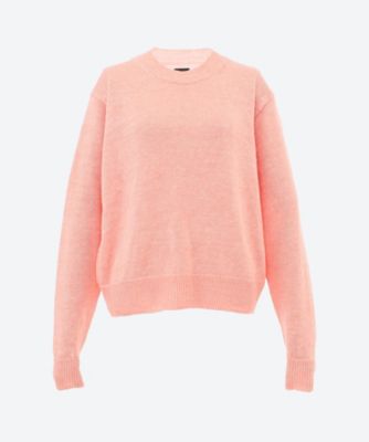 ＜BATONER (Women)＞セーター　ＷＡＳＨＥＤ　ＨＩＧＨ　ＣＯＵＮＴ　ＬＩＮＥＮ　ＣＲＥＷ　ＮＥＣＫ