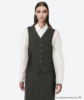 ＜renoma PARIS (Women)＞ベスト　Ｂａｌｔａｒｄ＿ＷＯＯＬ　ＧＬＥＮ　ＣＨＥＣＫ