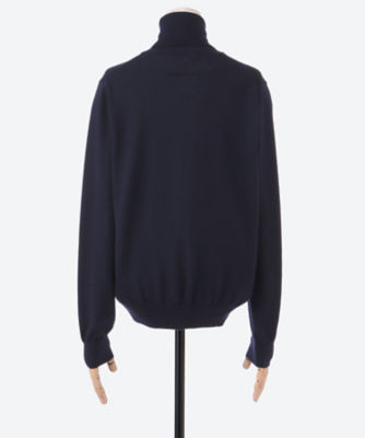 新品タグ付 【スローン】ニット 14G天竺メリノウール タートルネック 紺 2 新品タグ付 【スローン】ニット 14G天竺メリノウール