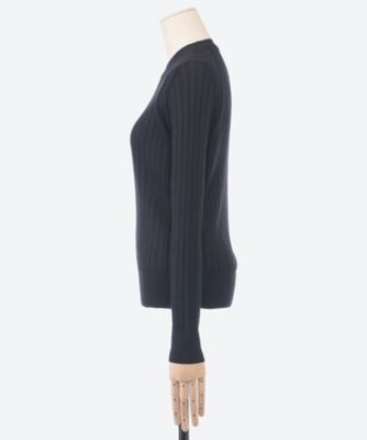 スローン　クルーネック　ワイドリブコットンシルクニット XL SLOANE(スローン)｜18Gワイドリブ シルク クルーネック/エクリュ
