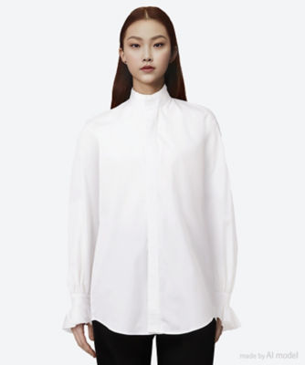 ＜BOURRIENNE PARIS X (Women)＞ブラウス　ＦＲＩＬＬＥＤ　ＣＯＬＬＡＲ―ＦＲＩＬＬＥＤ　ＣＵＦＦ　ＢＲＡＩＤ