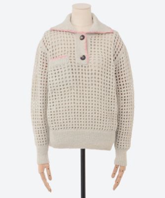 ウェア po セーター Open stitch polo | KNIT BRARY (Women