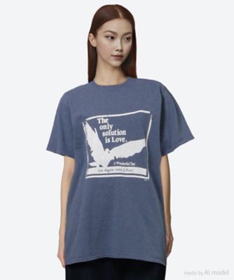 COUTURE D’ADAM (Women)/クチュール・ド・アダム Ｔシャツ　Ｖｉｎｔａｇｅ　Ｒｅｍａｋｅ　Ｔ―ｓｈｉｒｔ　／　ｄｏｖｅ