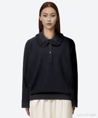 ＜MOLLI (Women)＞ＭＡＸＩ　ＲＵＦＦＬＥＤ　ＣＯＬＬＡＲ　ＬＯＮＧ　ＳＬＥＥＶＥ　ＴＯＰ