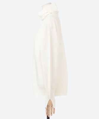 OVERSIZE HIGH COLLAR FINE KNIT TOP