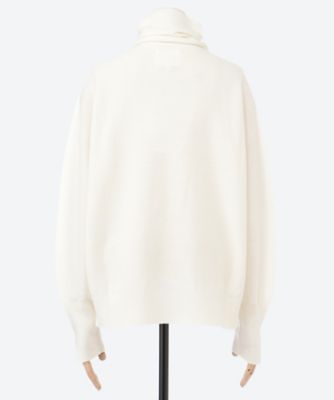 OVERSIZE HIGH COLLAR FINE KNIT TOP