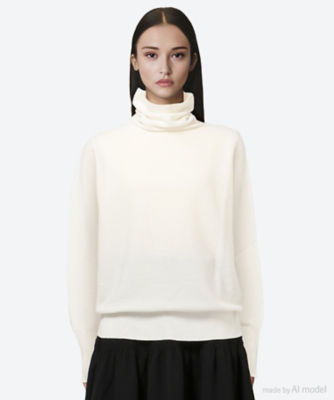 ＜MOLLI (Women)＞ＯＶＥＲＳＩＺＥ　ＨＩＧＨ　ＣＯＬＬＡＲ　ＦＩＮＥ　ＫＮＩＴ　ＴＯＰ