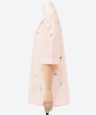 シャツ　ＥＭＢＲＯＩＤＥＲＹ　ＬＯＧＯ　ＳＨＯＲＴ　ＳＬＥＥＶＥ　ＳＨＩＲＴ　Ｕ―ＷＰＳ２５―ＳＨ―０８２―０１