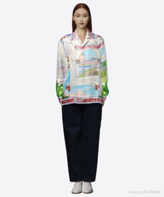 ブラウス　ＬＯＮＧ　ＳＬＥＥＶＥ　ＣＵＢＡＮ　ＣＯＬＬＡＲ　ＳＨＩＲＴ　Ｕ―ＷＰＳ２５―ＳＨ―００６―０２