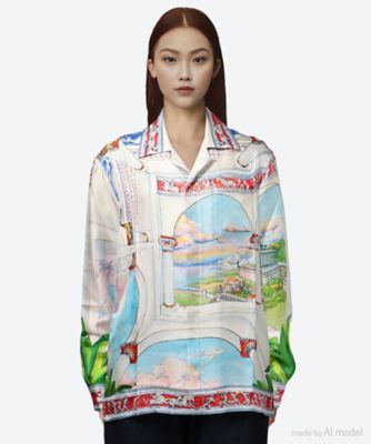 CASABLANCA (Women)/カサブランカ ブラウス　ＬＯＮＧ　ＳＬＥＥＶＥ　ＣＵＢＡＮ　ＣＯＬＬＡＲ　ＳＨＩＲＴ　Ｕ―ＷＰＳ２５―ＳＨ―００６―０２