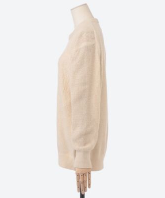 セーター　１０Ｇ　ＭＥＳＨ　ＡＮＤ　ＦＬＯＷＥＲ　ＰＡＴＴＥＲＮ　ＣＲＥＷ　ＮＥＣＫ　ＬＷ―４２
