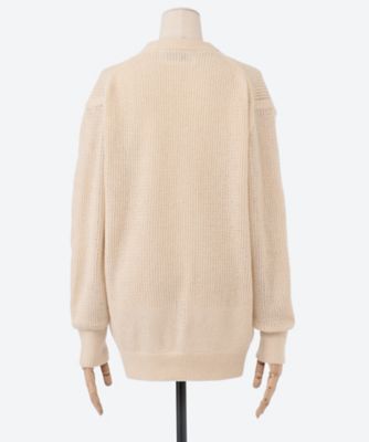 セーター　１０Ｇ　ＭＥＳＨ　ＡＮＤ　ＦＬＯＷＥＲ　ＰＡＴＴＥＲＮ　ＣＲＥＷ　ＮＥＣＫ　ＬＷ―４２