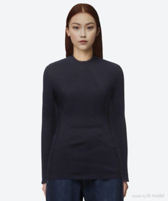 ＜BATONER (Women)＞セーター　ＴＨＥ　ＳＥＡＩＳＬＡＮＤ　ＣＯＴＴＯＮ　ＲＩＢＮＡＴＵＲＥ　Ｌ／Ｓ　ＢＮ―２５ＳＬ―０３１