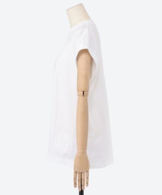 コットンクルーネック刺繍ノースリーブＴシャツ　７９１７－２２２－００１１