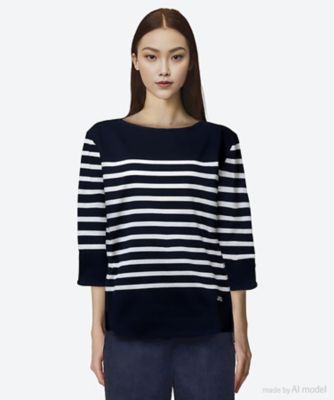 J&M DAVIDSON (Women)/ジェイアンドエムデヴィッドソン カットソー　ＢＯＲＤＥＲ　ＬＯＮＧ　ＳＬＥＥＶＥ　ＴＯＰＳ　Ｒ３８０―２４２