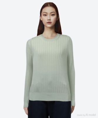 ＜SLOANE (Women)＞１８Ｇワイドリブ　シルククルーネック　ＳＬ８Ｓ―５８２＊