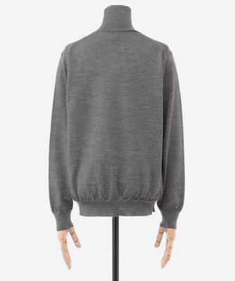 美品　バトナー　タートルネック　ワイドニット　グレー　ウール100％　薄手 美品 バトナー タートルネック ワイドニット グレー ウール100％ 薄手