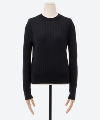 セーター 18Gワイドリブ エクストラファインメリノウール×シルク