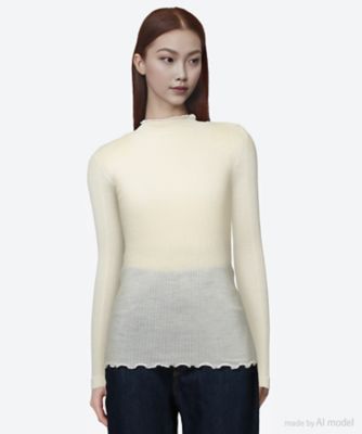 セーター AGLIOウールシルクメローロックリブニットソー