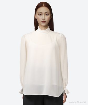 J&M DAVIDSON (Women)/ジェイアンドエムデヴィッドソン ブラウス　ＰＬＥＡＴＥＤ　ＣＯＬＬＡＲ　ＢＬＯＵＳＥ　Ｒ３４１Ｂ―２２０
