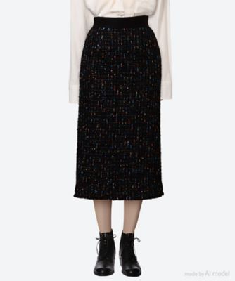 DOMELLE (Women)/ドメル スカート LINTON SPANGLE SKIRT A3153FS 019 BLACK ロングスカート【三越伊勢丹/公式】