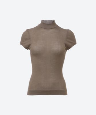 MALU (Women)/マル カットソー　Ｍｏｃｋ　ｎｅｃｋ　ｈａｌｆ　ｓｌｅｅｖｅ　ＲＯＳＥ＊