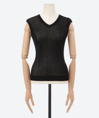 カットソー　Ｄｏｕｂｌｅ　Ｖ―ｎｅｃｋ　ｓｌｅｅｖｅｌｅｓｓ　ＬＵＣＹ＊
