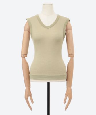 カットソー　Ｄｏｕｂｌｅ　Ｖ―ｎｅｃｋ　ｓｌｅｅｖｅｌｅｓｓ　ＬＵＣＹ＊