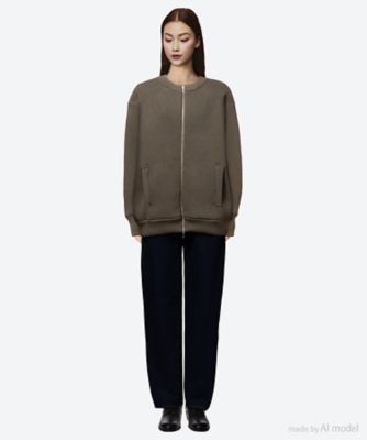 カーディガン 7G Zip―Up Ribbed Cardigan