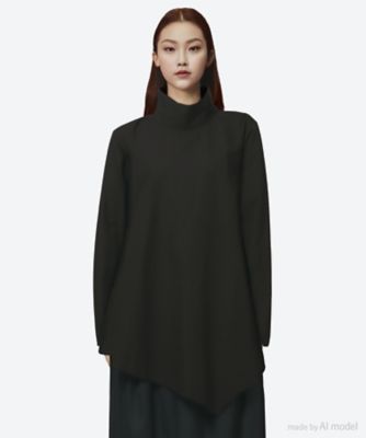 ＜SEEALL (Women)＞ブラウス　ＤＲＡＰＥ　ＨＩＧＨＮＥＣＫ　ＳＨＩＲＴＳ　ＳＡＷ５１―ＳＨ３０３―Ｉ―００１