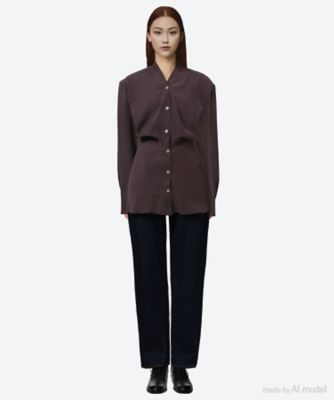 シャツ ACRE V NECK BUTTON THROUGH
