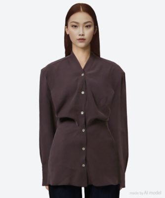 シャツ ACRE V NECK BUTTON THROUGH