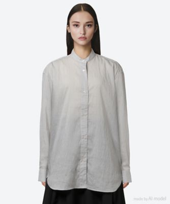 【関税込み】Studio Nicholson ブラウン Vichy トップス STUDIO NICHOLSON スタジオ ニコルソン ウール ツイル ダブル