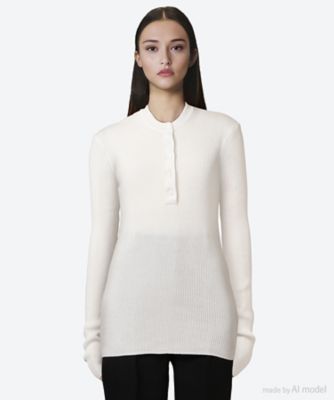 BITE Studios (Women)/バイト ストゥディオズ カットソー LONE BUTTONED ORGANIC COTTON RIB TOP 1120536―0001 OFF-WHITE トップス【三越伊勢丹/公式】