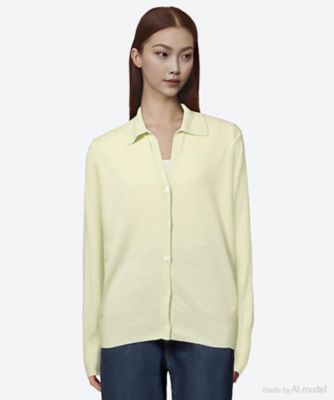 ＜BATONER (Women)＞カーディガン　ＲＥＶＩＶＡＬ　ＳＯＦＴ　ＳＩＬＫ　ＰＯＬＯ　ＣＡＲＤＩＧＡＮ　ＢＮ―２６ＳＬ―０３４