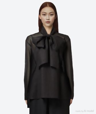 ＜DOMELLE (Women)＞ブラウス　ＢＯＷ　ＴＩＥ　ＢＬＯＵＳＥ　Ａ３１６１ＦＢ　０３６