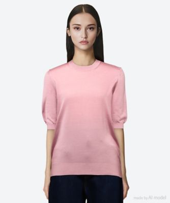 ＜SLOANE (Women)＞１８Ｇ天竺　シルク　半袖クルーネック　ＳＬ１０Ｓ―８９３