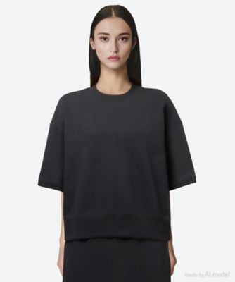 18Gワイドリブ シルク クルーネックセーター SL8S－582