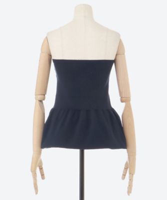 トップス 18G Smooth Peplum Bare TopLW
