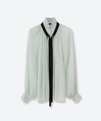 【美品】L'UNE リュンヌ プリーツブラウス リボン シフォン プリーツブラウス（ブラックリボン） | L'UNE (Women) /リュンヌ