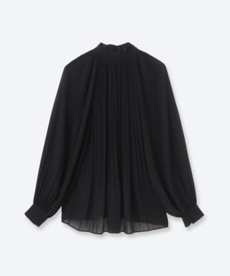 ♡美品♡ リュンヌ　プリーツフリルブラウス　アイボリー　リボン　プリーツ プリーツブラウス（ブラックリボン）