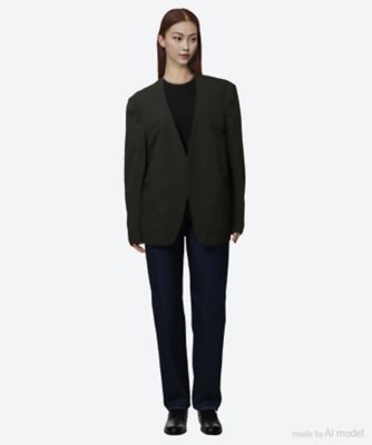 nonnotteノノット　 ノーカラージャケット 黒 ジャケット N Jacket （Half―lined） N―26S
