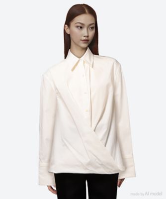 ＜AEHRR (Women)＞Ｄｒａｐｉｎｇ　Ｔｗｉｓｔｅｄ　Ｓｈｉｒｔ　ＡＥ―ＨＢ―０１７