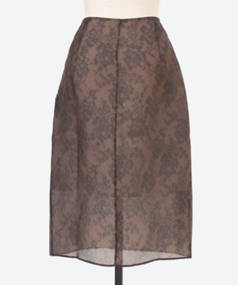 スカート LACE PRINT ORGANZA SKIRT