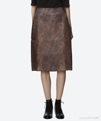 スカート LACE PRINT ORGANZA SKIRT