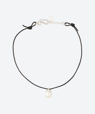 Leather pearl choker SAPIR 26SS