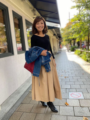 ST.ROONEY /バックスタイルがさらに美しい リブ切替フレアワンピース