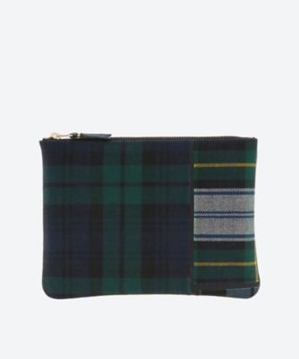 ＜三越伊勢丹/公式＞ Wallet COMME des GARCONS (Women/Men)/ウォレット コム デ ギャルソン タータンパッチワーク ポーチ大 グリーン 洗面化粧ポーチ【三越伊勢丹/公式】